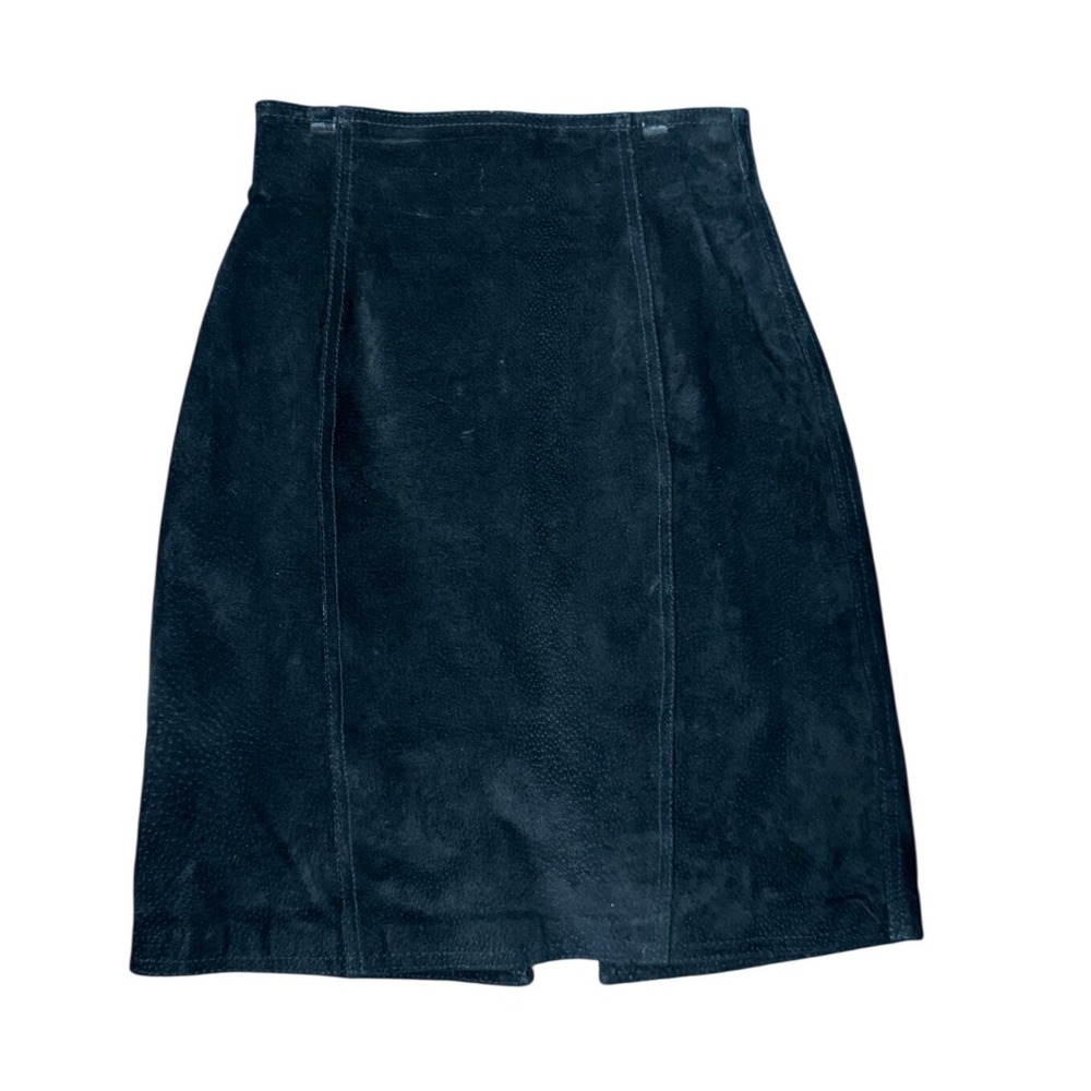 Copper Key Vintage Suede Pencil Skirt 3 Black Good High Waisted Midi Back Slit